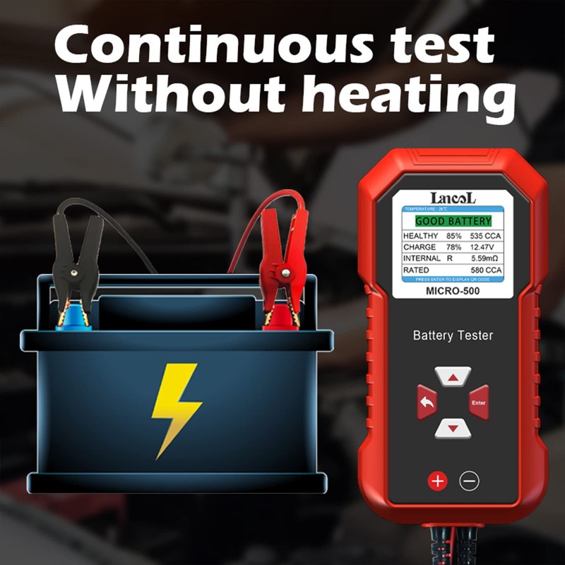 Lancol Micro 500 Car Battery Tester, 12V Lithium Battery Test