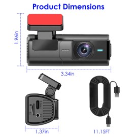 iMounTEK Dash Cam 2K 1080P HD Car Video Recorder Camera Night Vision with 32GB Card