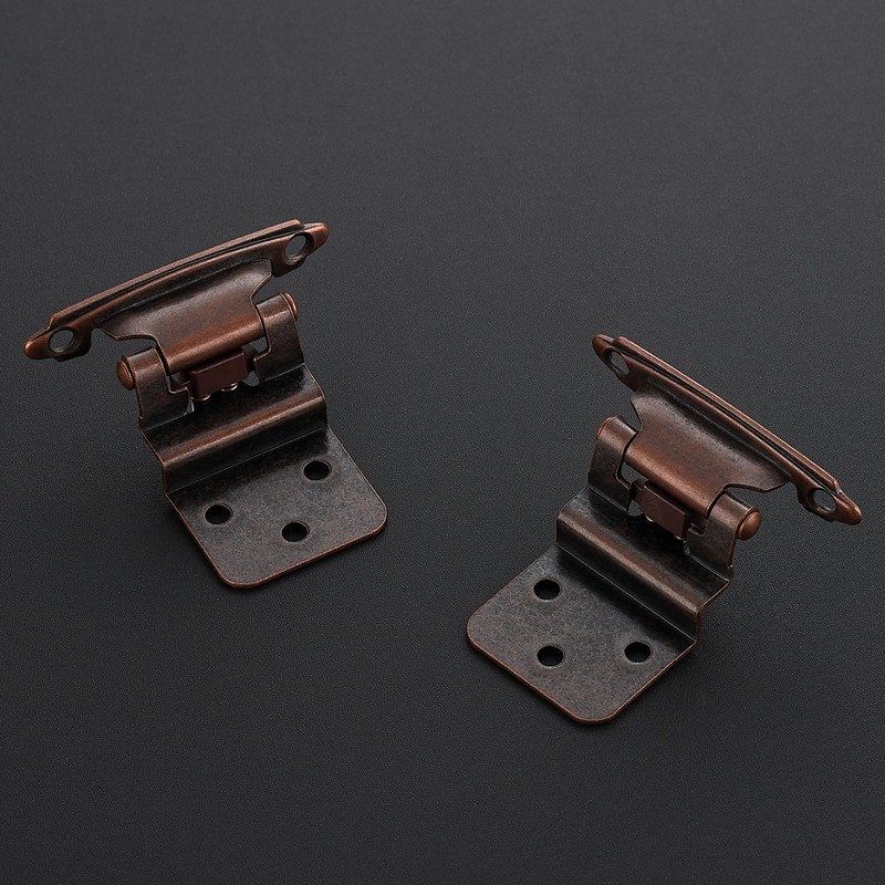 Ravinte 50 Packs (25 Pairs) 3/8'' Inset Antique Copper Cabinet