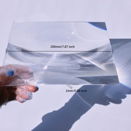 CHGCRAFT Fresnel Lens Magnifier Acrylic Physics Optical Lens Supplies Double Convex Square Lens Magnifier for Physics Classroom Fire Starter 200mm