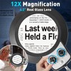 KIRKAS 12X Magnifying Glass with Light and Stand, Any Color