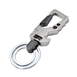 Carabiner Key Ring Clip, Multifunctional Key Holder Quick-Release Key Chain with Bottle Opener for Men & Women, B