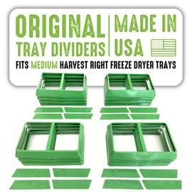 Sophos Survival Tray Dividers for Harvest Right Freeze Dryer Tray (Green, Set of 16 - Fits 4 Medium Trays)