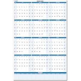 2028-2029 Premium Dry-Erase Fiscal/Academic Split Year July to June Vertical Wall Calendar 36" x 24" - Next Year Planner Area. Complete Dry-erase Marker and Eraser