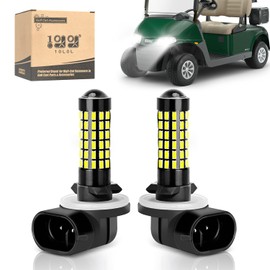 10L0L 881 Golf Cart Headlight Bulb Lights for EZGO Club Car DS Precedent, Super Bright Fog Light Bulbs Golf Cart Light Kit White Must Input 12V- Pack of 2