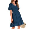 BTFBM Women's Summer Dresses 2024 V Neck Short Sleeve Casual