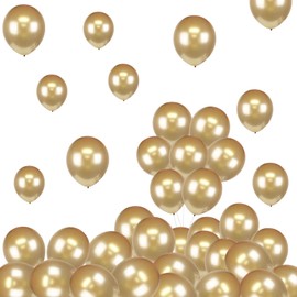 100Pcs 5 Inch Mini Metallic Champagne Gold Balloons,Decorative Latex Balloons Shiny Birthday Balloons Chrome Balloons Party Balloons for Baby Shower Birthday Party Wedding Engagement Decorations