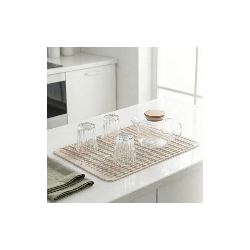 MicoYang Silicone Dish Drying Mat - Quick-Dry Non-Slip Counter Pad