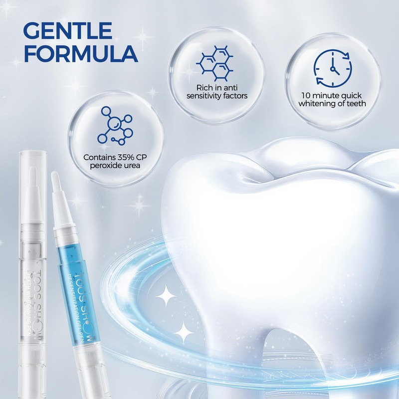Teeth Whitening Kit for Sensitive Teeth,with 32X Waterproof LED Accelerator