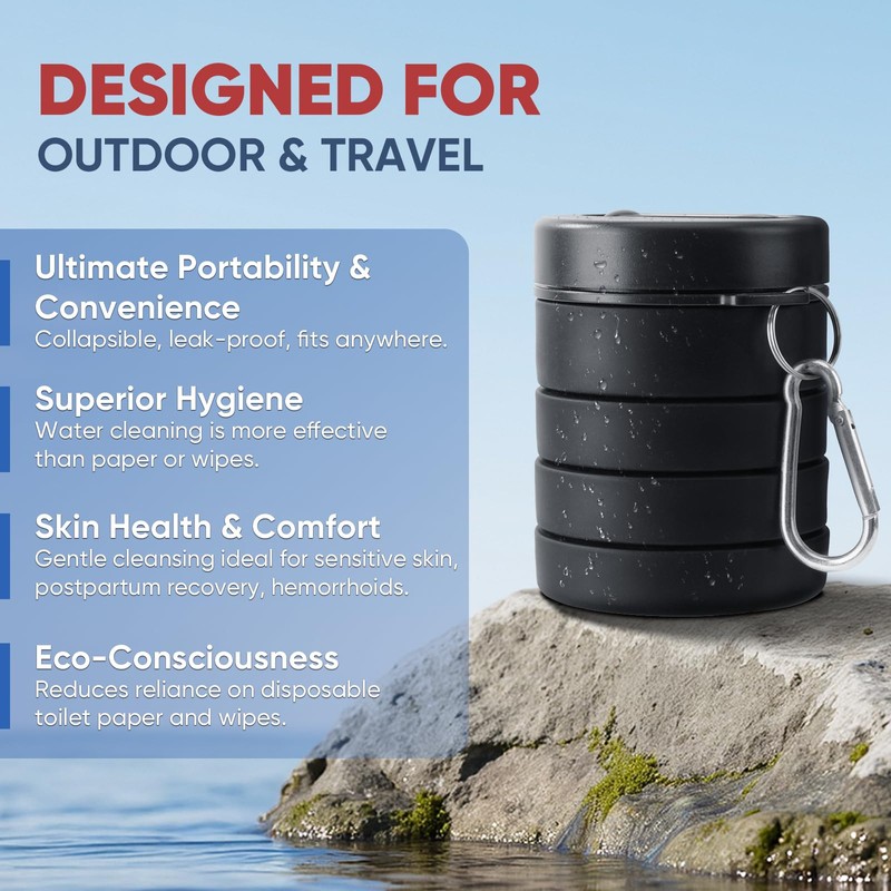 BATHKITY Travel Bidet, Portable Bidet with Collapsible & Expandable Design,