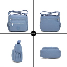 Nawoshow Crossbody Purses for Women Lightweight Shoulder Handbags Waterproof Nylon Travel Bag Ladies Pocketbooks (Blue)