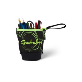 satch Pencil Slider Extra Large with Divider Zip Pocket Pen Holder Set Square Viewing Window for Timetable, Green Supreme - Black, Casual