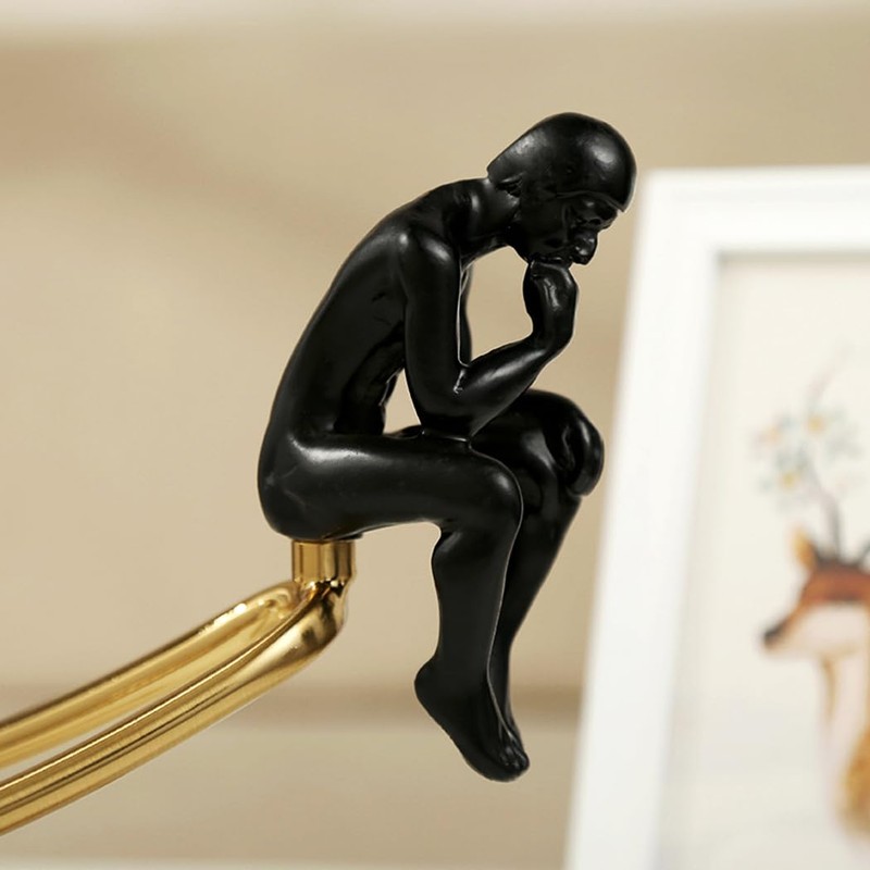 FUNSXBUG The Thinker Statue Thinking Man Statues with Crystal Ball