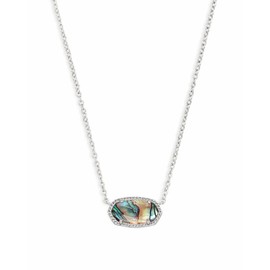 Kendra Scott Elisa Pendant Necklace for Women, Fashion Jewelry, Rhodium-Plated, Abalone Shell