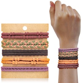KANPRINCESS Boho Hair Ties For Girls, Bracelet Hair Ties For Women, Hair Tie Bracelet, Elastic Hair Ties, Hair Bands For Ponytails, Ponytail Holder For Daily Life, Sport, Cooking, Working (10 cs)