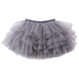 Falda tutú para bebé, 6 capas, tutus 1-8T, Gris, 1-2 Años