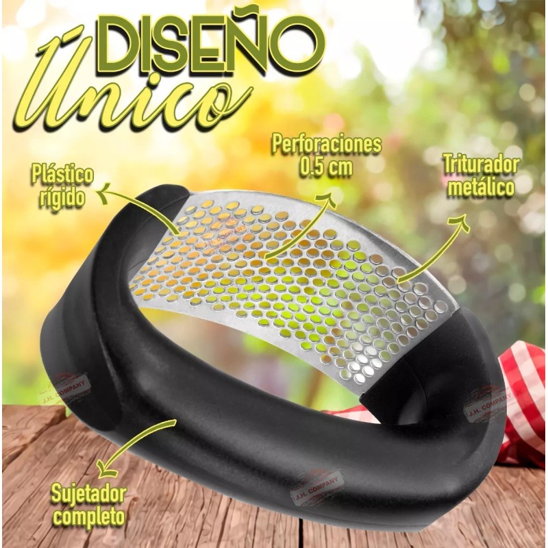 J.H. Company Triturador Prensa De Ajo Acero Inox Cocina Ergonomico