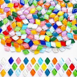 1.1LB Diamond Mixed Color Crystal Glass Mosaic Tiles for Crafts, Mosaic Tiles for Crafts Bulk, Mosaic Tiles for Stepping Stones, Vase, Garden Decoration & Home Decor