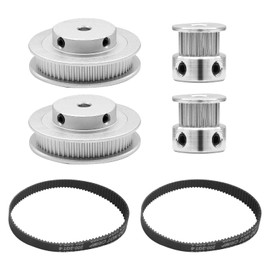 Zorfeter 2 Kit GT2 Synchronous Wheel Featuring 20&60 Teeth, 5mm Bore, Aluminum Timing Pulley, with 2PCS Length 200mm Width 6mm Belt (Bore 5mm)