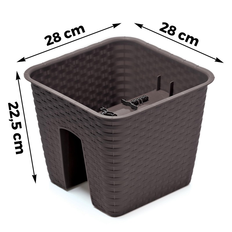 Annastore Flower Box for Railings and Parapets, Balcony Box, Railing