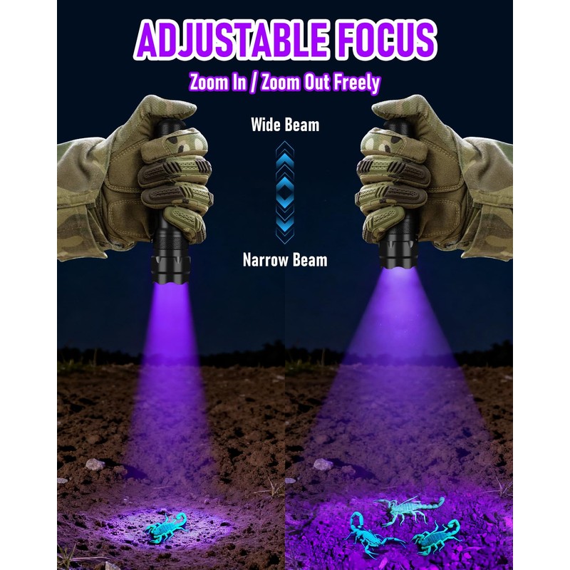 ULTRAFIRE UV Flashlight 395-405 nm Led Blacklight for Curing UV