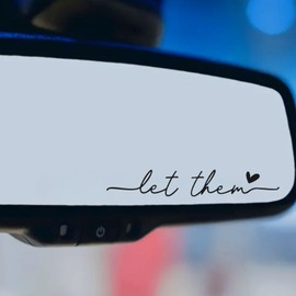 Let Them Rearview Mirror Sticker Decals, Girly Car Accessories for Women, Upgrade Your Style with Cute and Trendy Automotive Exterior Decals
