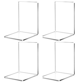 Copeflap Bookend, Bookstand, Divider Stand, Acrylic, Tabletop, Simple (4, Clear)