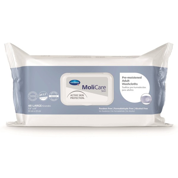 MoliCare Personal Wipe Soft Pack Aloe / Lanolin Scented 48 Count, 225600 - 1 case = 576 sheets
