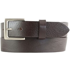 BELTINGER Belt made of full cowhide leather with antique silver belt buckle 3.5 cm | jeans belt for men and women 35 mm | chino belt or traditional belt, Brown, antique silver