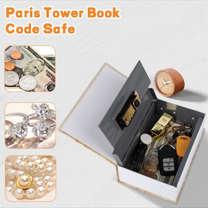 DAJASD Book Safe with Combination Lock, 24 x 15.5 x