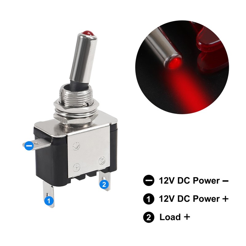 JUZITAO 6PCS Rocker Toggle Switch 12V 20A Heavy Duty Switch