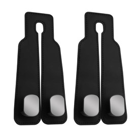 2Pcs Car Seat Back Storage Hook, Leather Car Seat Hooks for Headrest, Bling Car Hooks for Purses and Bags (Black)