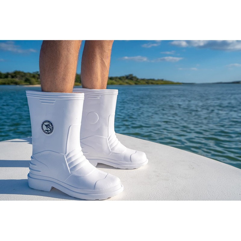 Marlin Men's Deck Fishing Boots (Size, White, numeric_10)