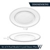WOLFF - Set of 4 Pearl Beaded Crystal Dinner Plates