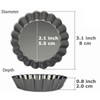 6 Pieces Tart Pan with Removable Base Non-Stick Carbon Steel