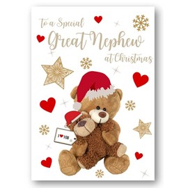 Second Ave Great Nephew Bear Heart Christmas Xmas Holiday Festive Greetings Card