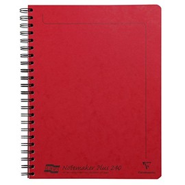Clairefontaine - Ref 482/1127Z - Europa Notemaker Sidebound Notebook (120 Pages) - A4+ Size, 90gsm Brushed Vellum Paper, Micro-Perforated Sheets, Lined Rulings - Red