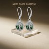 Sterling Silver Tree of Life Earrings for Women Moss Agate