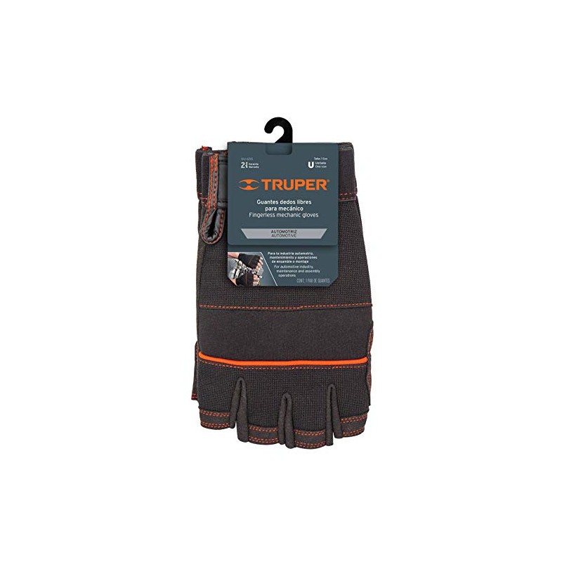 Truper GU-655, Guantes para mecánico cortos alta protección y comodidad