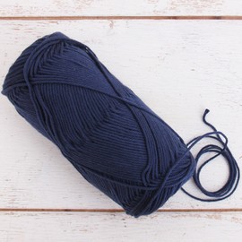 Threadart - Hilo de ganchillo 100% algodón puro, tamaño 2, color azul marino, madejas de 50 gramos, hilo fino #2, 165 yardas por madeja