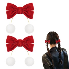 Christmas Hair Bows Clips Hair Accessories for Girls Women Cheer Bow Hair Bowknot Alligator for Women Styling Bows Toddlers Kids Bows Red Hair Bow for Girls Party Xmas Costume Bow Hair Clips 2PCS