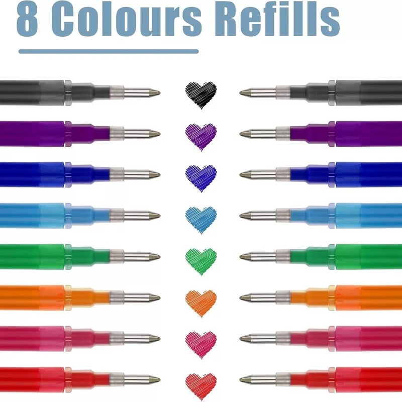 Erasable Gel Ink Pen Refills Compatible with Frixion Friction, 24-Pack