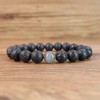 COAI Men's Lava Stone and Gemstone Bracelet, volcanic stone, Volcanic