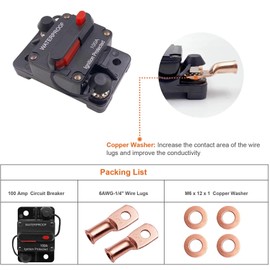 Erayco 60 Amp Circuit Breaker with Manual Reset Waterproof Inline Fuse Inverter for Marine Trolling Motors Boat ATV Manual Power, Suface Mount, 12V-48V DC
