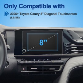 Coleya Anti-Glare Matte Screen Protector for 2025 Toyota Camry (LE/SE) 8-inch Touch Screen, 9H Tempered Glass 2025 Camry Accessories HD/Anti-Fingerprint 8"