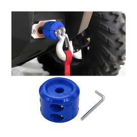 Bittwee Car Rubber Winch Stopper for ATV UTV Truck, Cable Saver Hook Stopper Line for Synthetic Rope, Bump Shock Saver Dampener with Stainless Steel Screw and Nut, Quick Installation Tool (Blue)