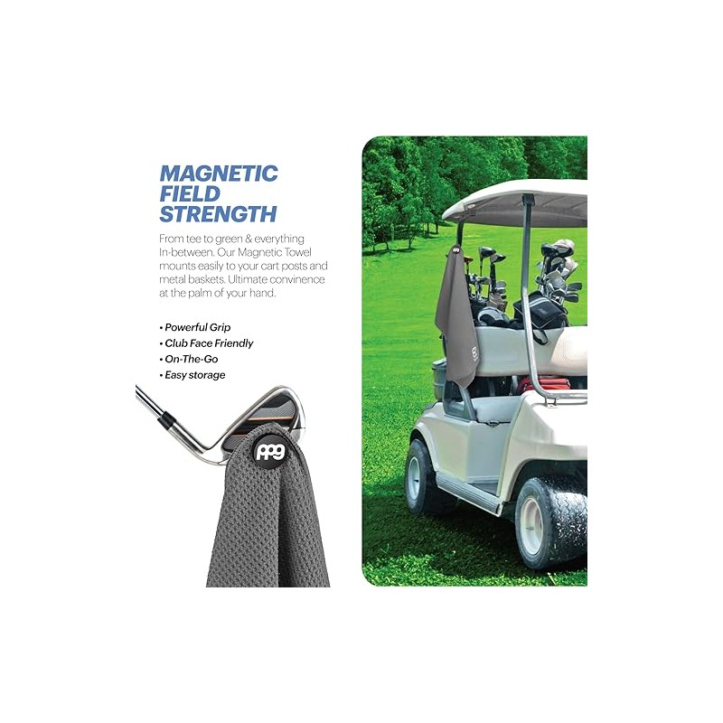 PPG Magnetic Golf Towel, Blue | Premium Microfiber Golf Towel