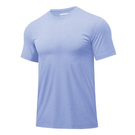 MAGCOMSEN Mens Workout Tops Quick Dry Moisture Wicking Tee Shirts Running Gym Short Sleeve Athletic Shirts Blue M