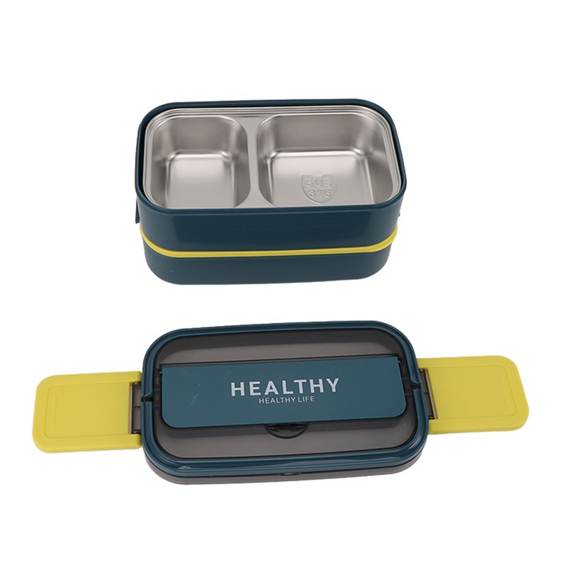 Double Layer Bento Box 316 Stainless Steel Compartment Portable Lunch