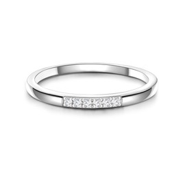 GLANZSTÜCKE MÜNCHEN Women's Ring Made of 925 Sterling Silver with Zirconia – Silver Ring Band Ring Stacking Ring, 56, Silver, No Gemstone